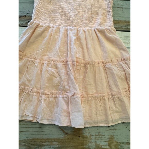 Wild Fable Dress Smocked Top Peach Tiered Sundress Size Extra Large - Picture 3 of 11